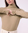 Dolcevita in cotone tinta unita donna beige