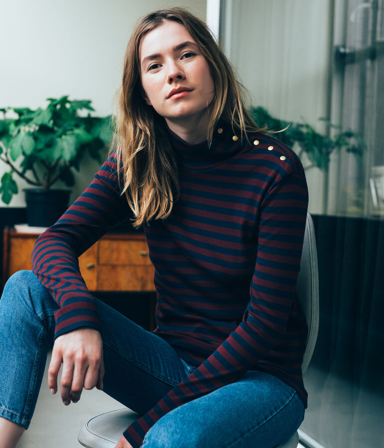 dolcevita donna blu/rosso