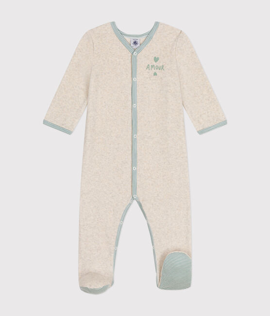 Pigiama bebè in ciniglia beige MONTELIMAR CHINE