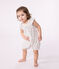 Tutina corta in cotone a fiori neonato bianco MARSHMALLOW/bianco MULTICO