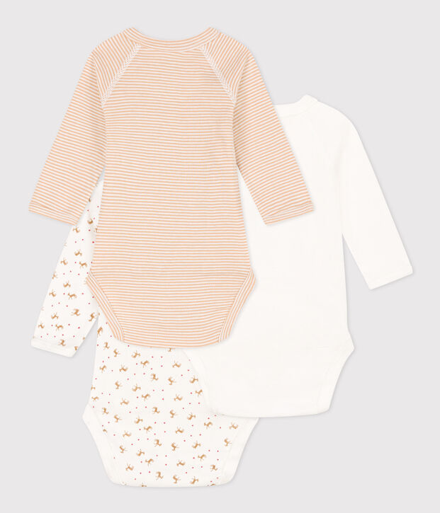 CONFEZIONE DA 3 BODY A MANICHE LUNGHE IN COTONE PER NEONATI multicolore