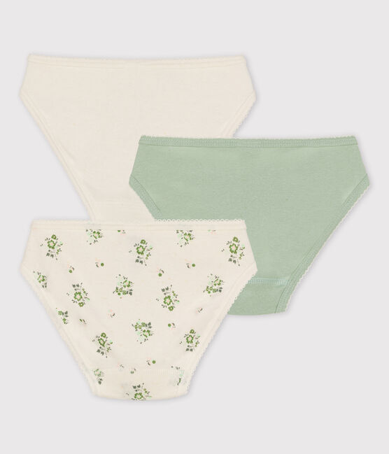 Confezione da 3 slip a fiori bambina in cotone e lino variante 1