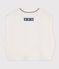 Pullover senza maniche in maglia di misto lana e cotone neonato bianco