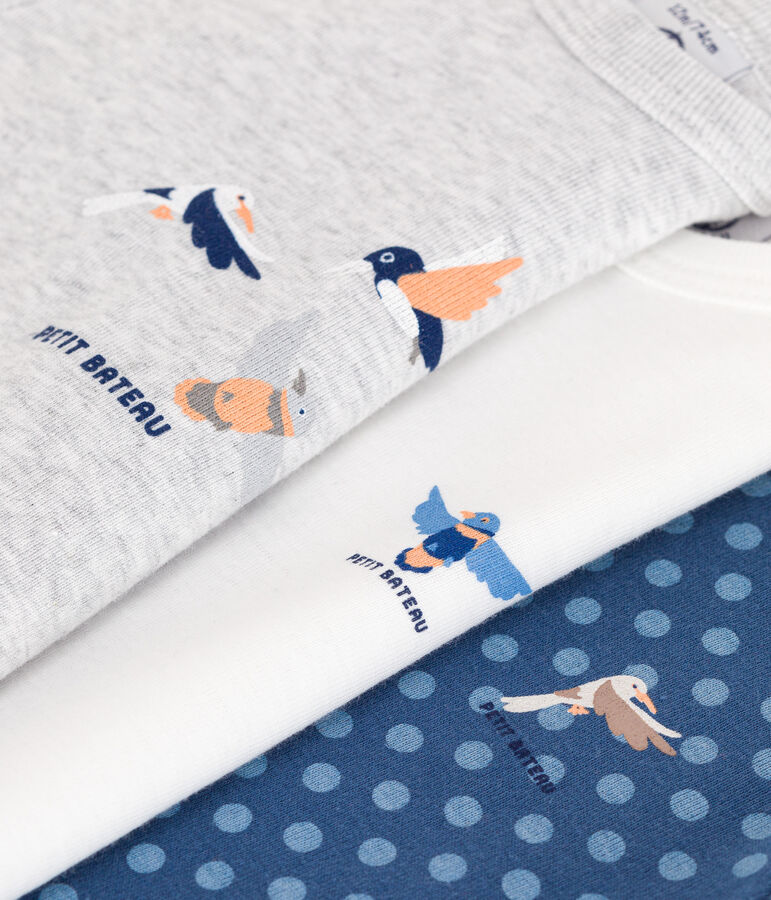 Set di 3 body a maniche lunghe in cotone neonato multicolore