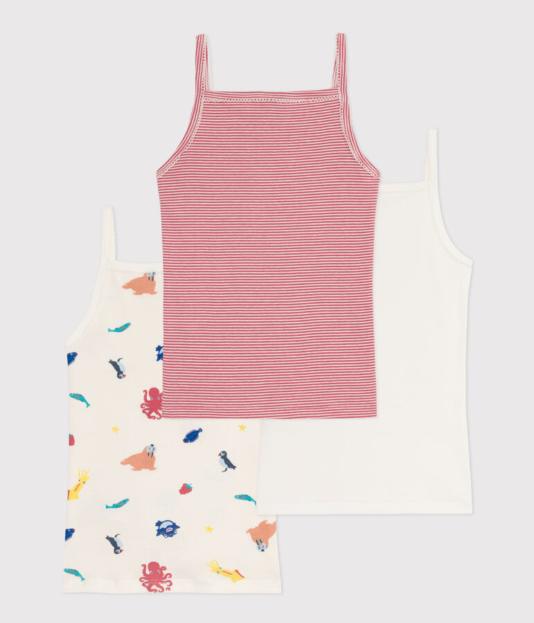 Set di 2 canottiere con spalline bambina cotone multicolore