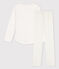 Pigiama cuoricini bambina in cotone bianco MARSHMALLOW/ HERBIER
