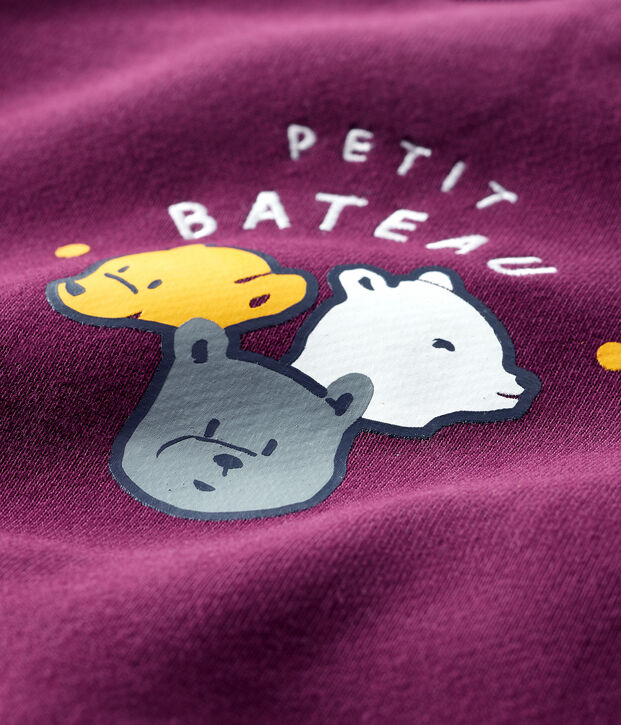 Felpa beb&egrave; maschio fantasia viola