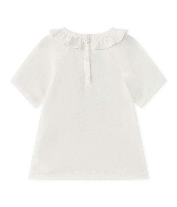 T-shirt beb&eacute; bambina maniche corte bianco/blu