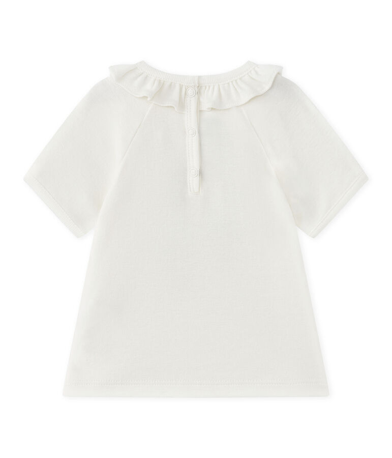 T-shirt beb&eacute; bambina maniche corte bianco/blu