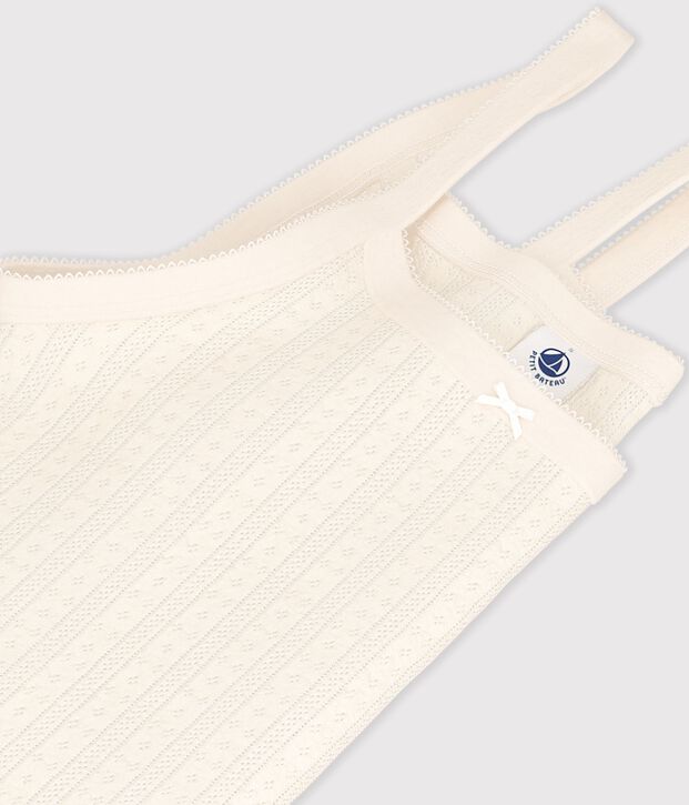 Canottiera con spalline in cotone traforato donna MILK