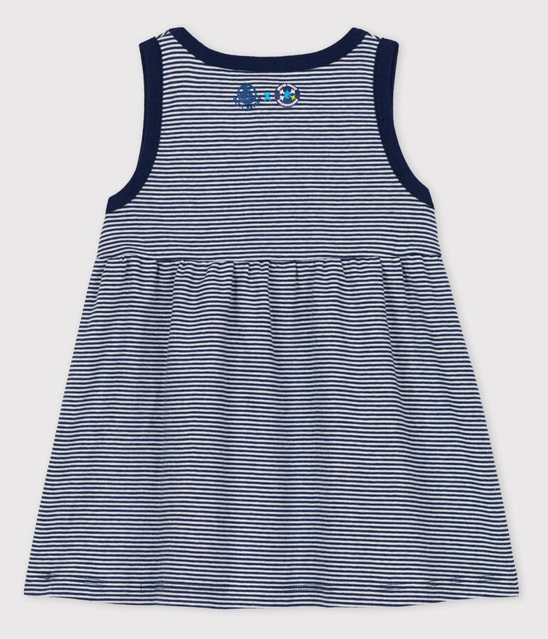 Abito beb&egrave; Petit Bateau x Water Family blu/bianco