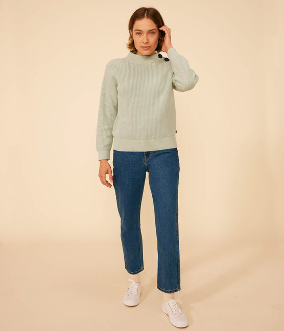 Maglione a costa inglese in cotone Donna verde HERBIER