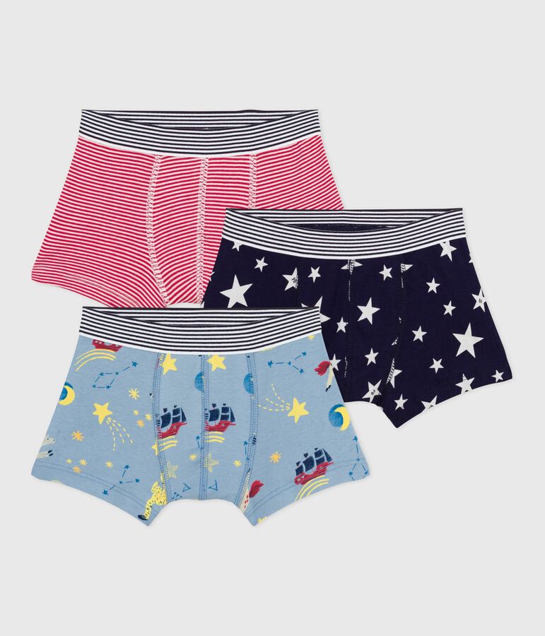 Set di boxer in cotone con stampa bambino multicolore