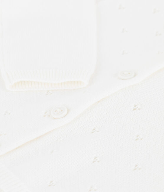 Cardigan bebè in raffinato tricot bianco MARSHMALLOW