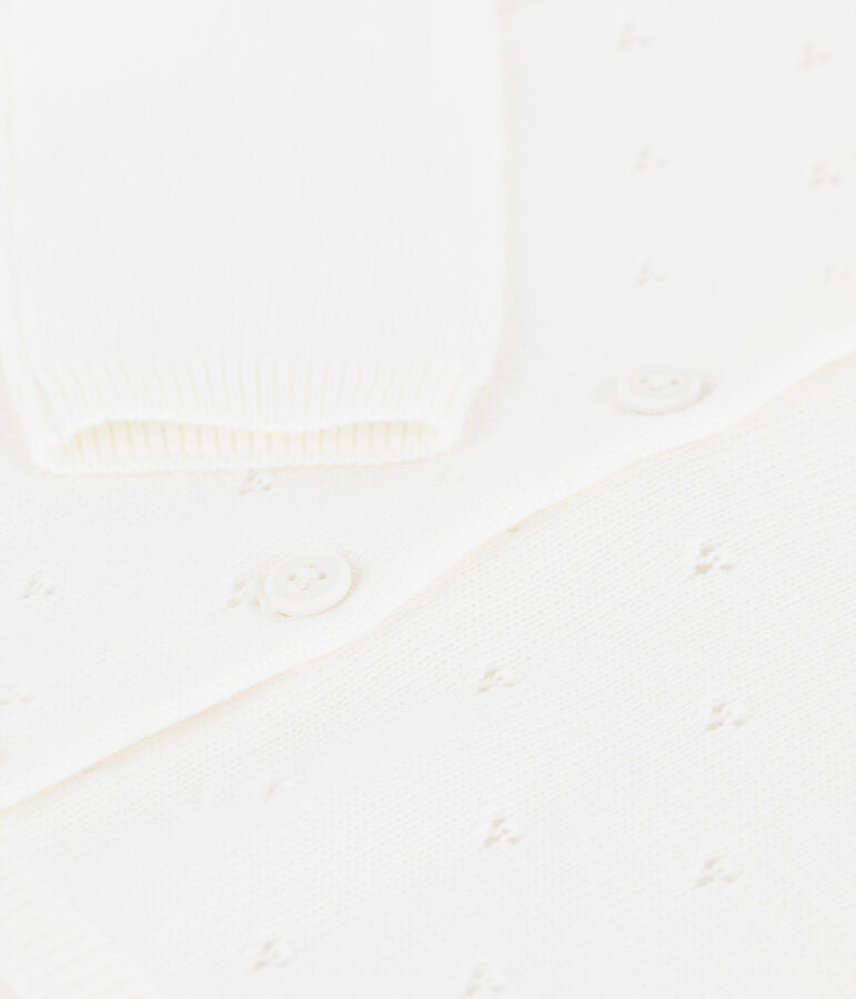 Cardigan beb&egrave; in raffinato tricot bianco