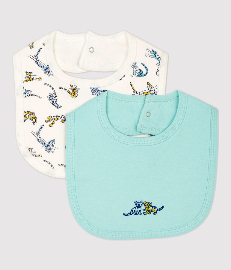 Confezione da 2 bavaglini in cotone biologico multicolore