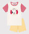 Pigiama corto Petit Bateau X Snoopy bambino unisex in cotone bianco MARSHMALLOW/bianco MULTICO