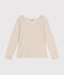 T-shirt Regular a maniche lunghe con scollo rotondo in jersey flammé donna beige MONTELIMAR CHINE