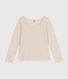 T-shirt Regular a maniche lunghe con scollo rotondo in jersey flammé donna