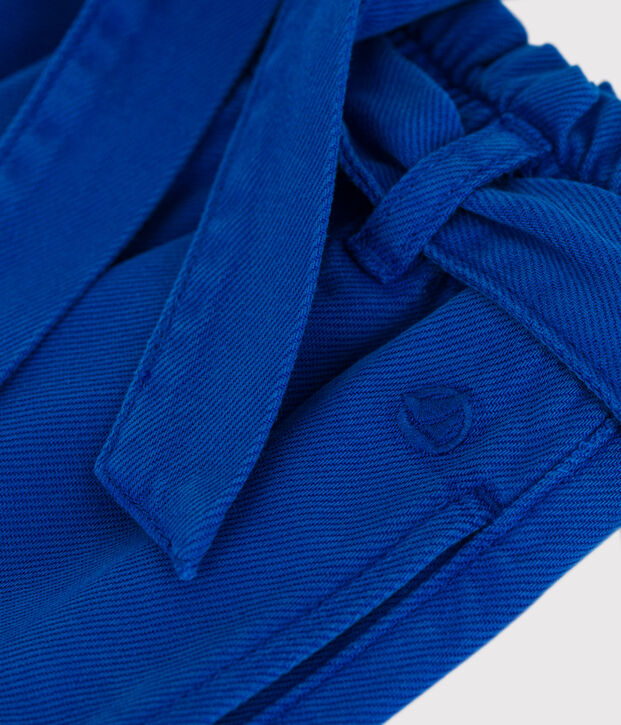 Pantaloni in misto cotone e lyocell bambina. blu