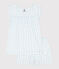 Pigiama corto bambina in cotone sottile fantasia vichy blu MARSHMALLOW/bianco GOMME