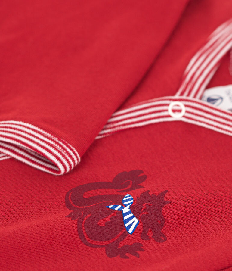 Pigiama beb&egrave; senza piedi in cotone rosso