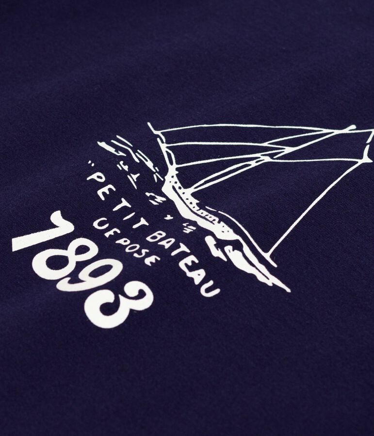 T-shirt a maniche corte con stampa bambino blu