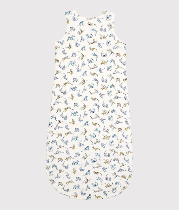 Sacco nanna beb&egrave; fantasia pantere in cotone biologico bianco/multicolore