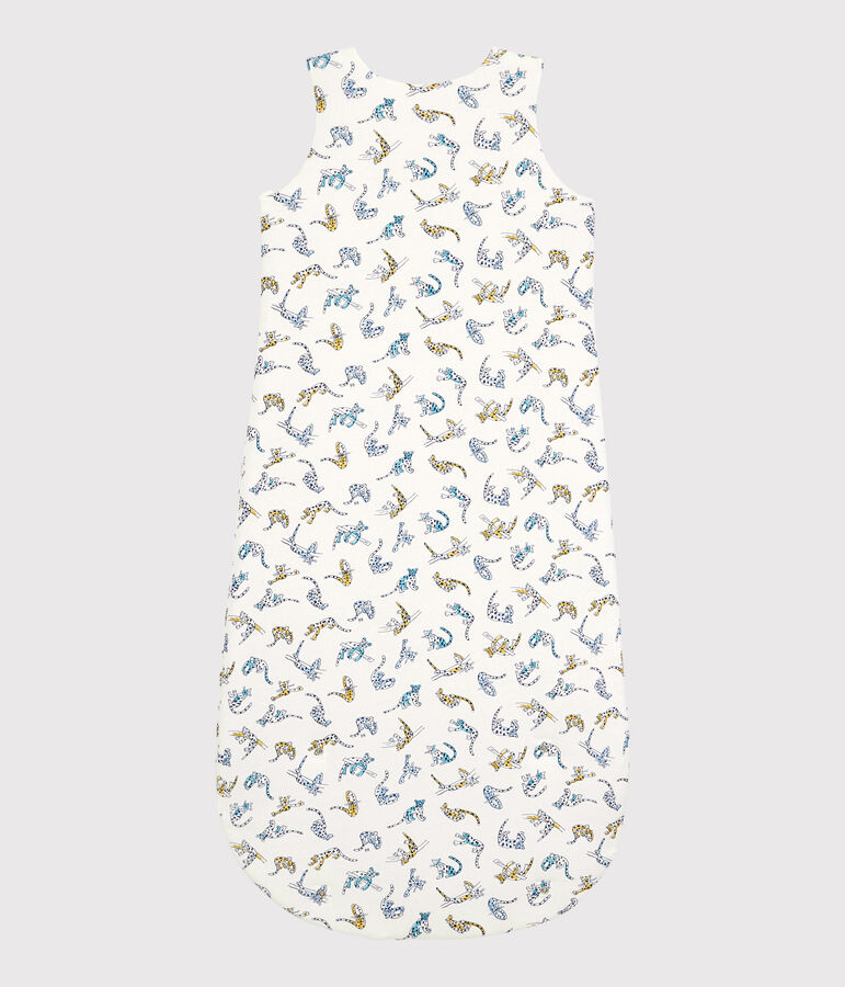 Sacco nanna beb&egrave; fantasia pantere in cotone biologico bianco/multicolore