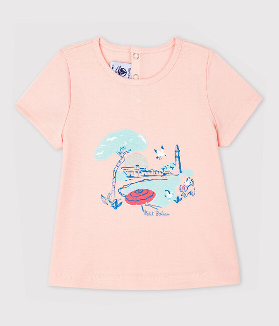Blusa manica corta con colletto bebè femmina rosa MINOIS
