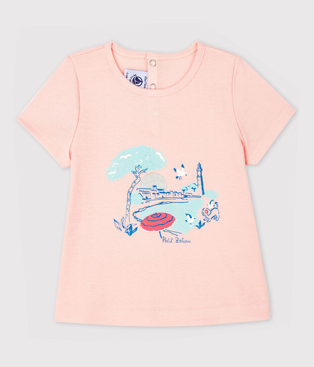 Blusa manica corta con colletto beb&egrave; femmina rosa