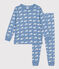 Pigiama in cotone fantasia balena bambino blu BEACH/ MARSHMALLOW
