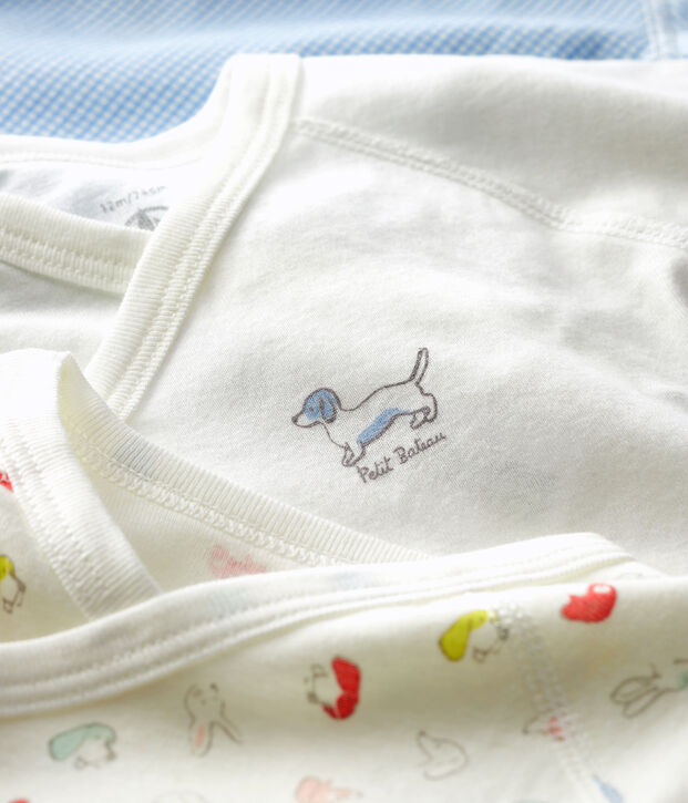 Confezione da 3 body incrociati manica corta beb&egrave; in cotone biologico multicolore