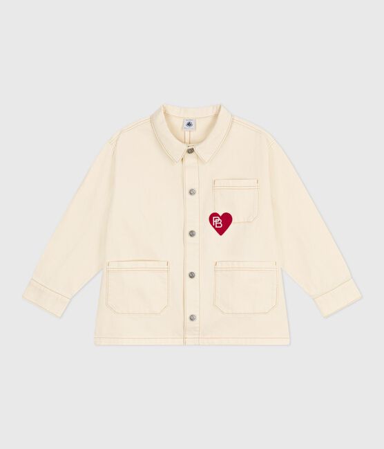 Giacca di jeans tinta unita bambina ecru MILK