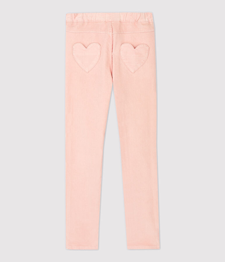 Pantaloni slim in velluto bambina rosa