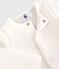Cardigan bebè in tubique trapuntato. bianco MARSHMALLOW