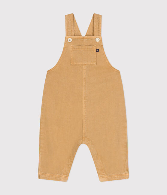 Salopette lunga in denim colorato neonato beige TOURONE
