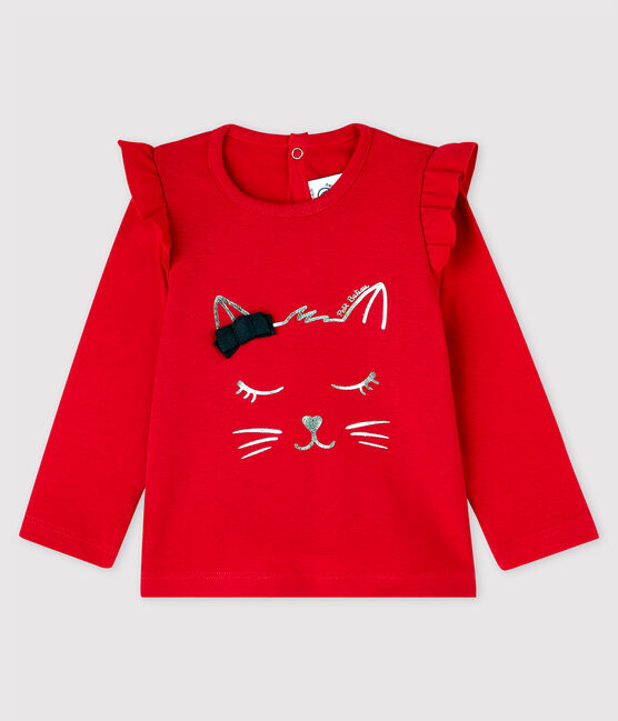 Blusa a manica lunga bebè femmina rosso TERKUIT