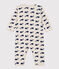 Pigiama senza piedi in cotone motivo balene marine beige MONTELIMAR/blu MEDIEVAL