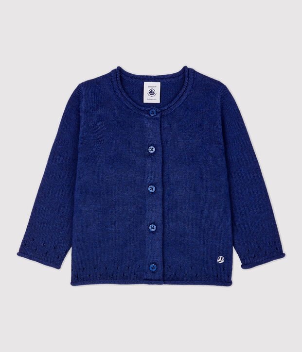 Cardigan in tricot beb&egrave;. blu