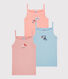 Confezione da 3 canottiere con spalline bambina in cotone