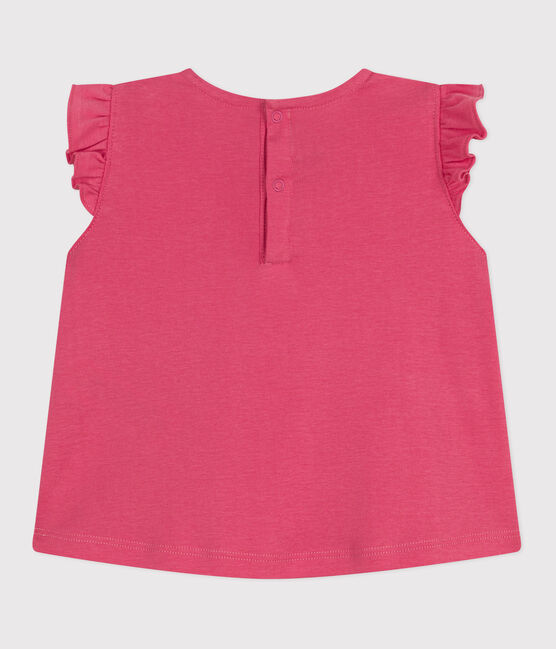 Blusa senza maniche in cotone neonato rosa PEONIA