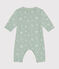 Tutina lunga in tubique neonato verde HERBIER/bianco MULTICO