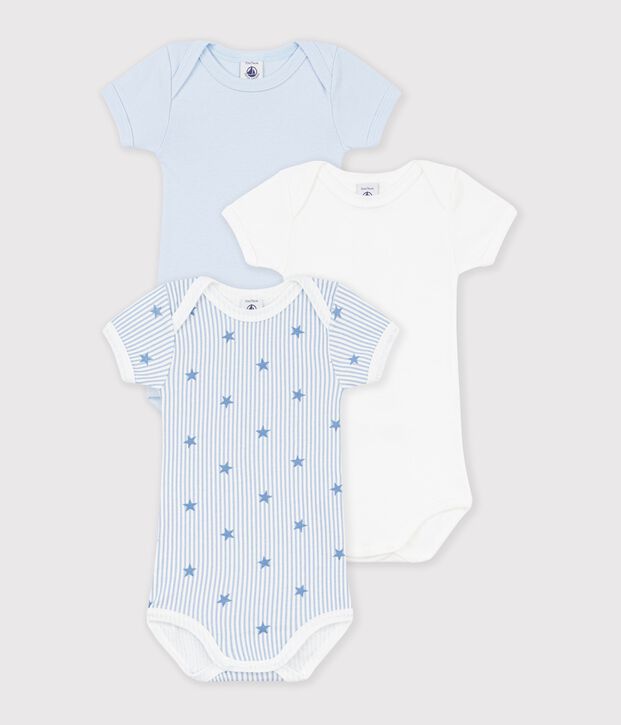 Set di body a maniche corte in cotone con stampa di stelle neonato multicolore