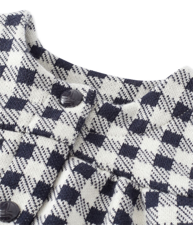 Cardigan per beb&eacute; femmina a quadretti Vichy blu/bianco