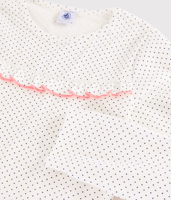 Pigiama a pois bambina a costine bianco MARSHMALLOW/blu MEDIEVAL