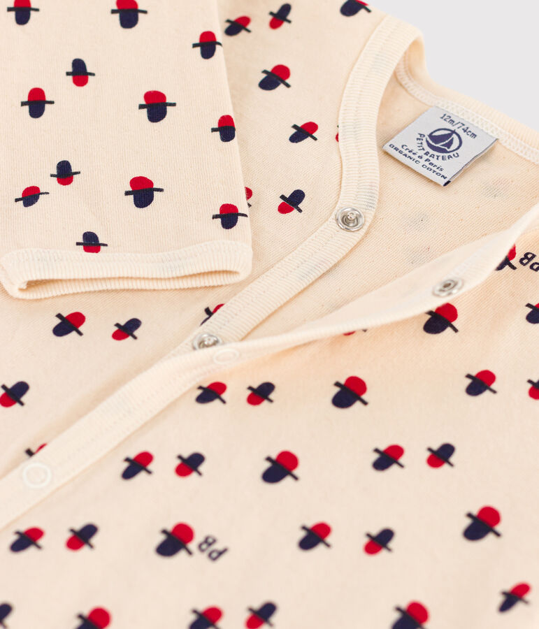 Tutina beb&eacute; in tubique stampato ecru/multicolore