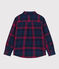Camicia a quadri in flanella di cotone bambino blu SMOKING/bianco MULTICO