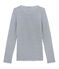 tee-shirt donna maniche lunghe in lana e cotone blu TURQUIN/bianco MARSHMALLOW