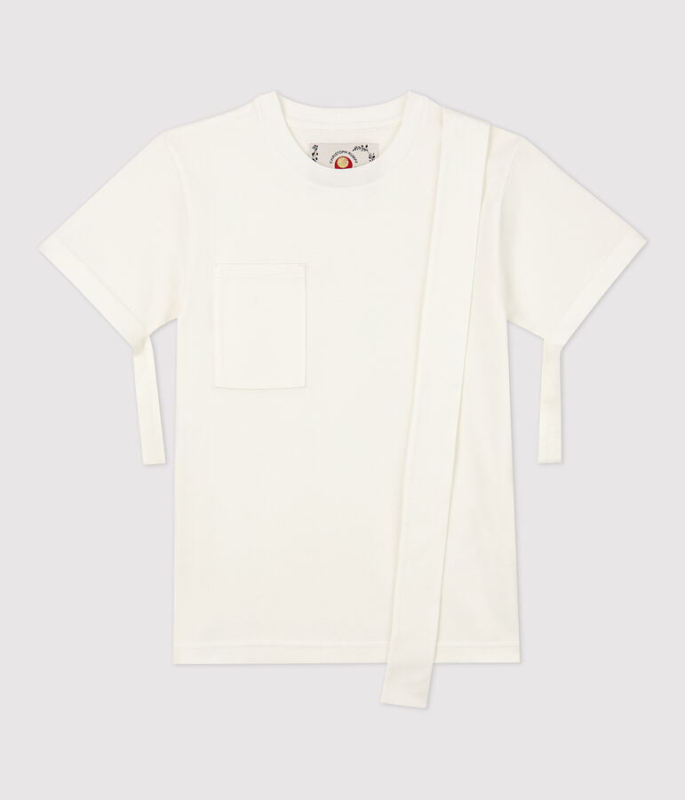T-shirt Donna/Uomo Christoph Rumpf x Petit Bateau bianco MARSHMALLOW